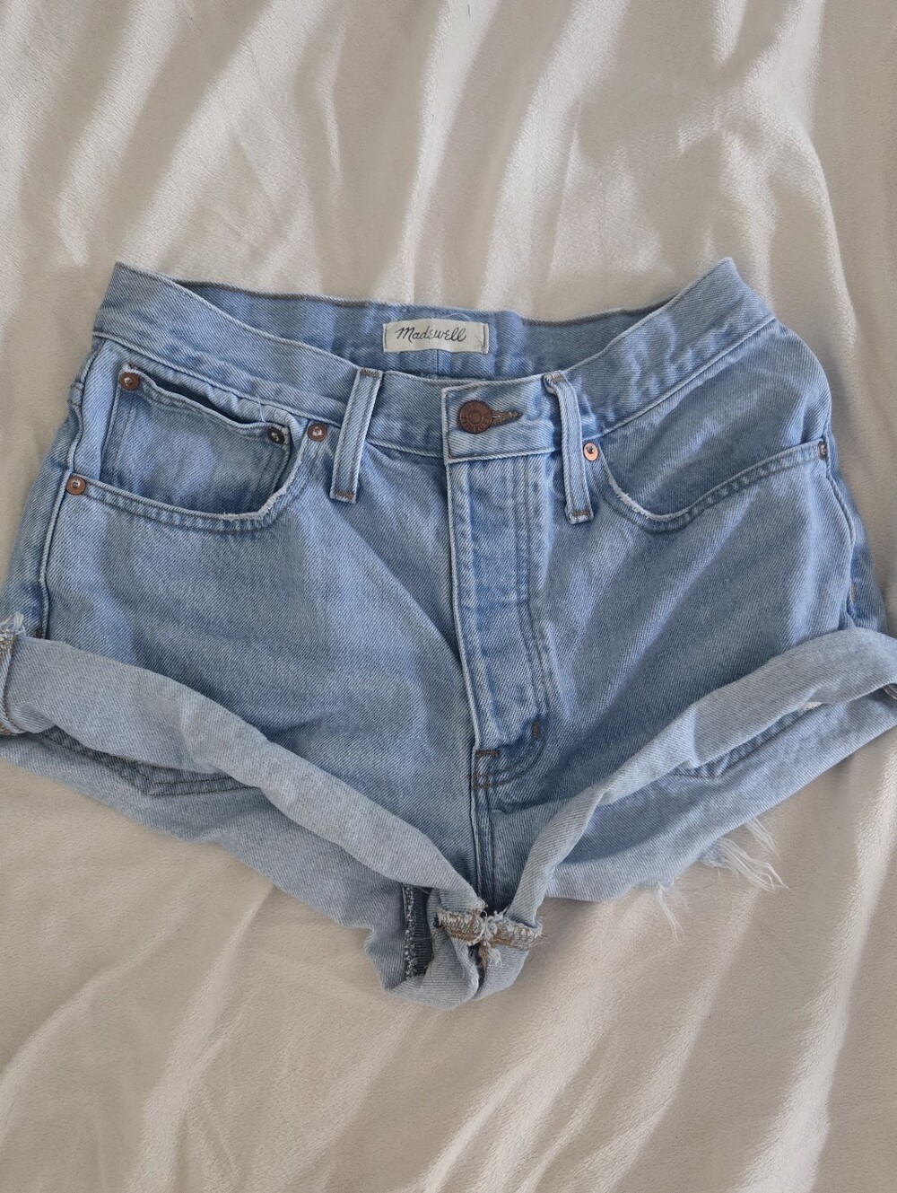 Madewell Relaxed Denim Shorts Light Wash Denim Cut Offs Size 28